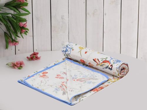 COZY FURNISH Cotton Single Dohar 53"X 86", Pure Cotton Soft Blanket/Chaddar/Top Sheet (Carrot, 2)