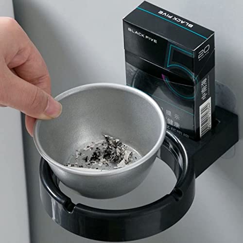 Elpenor 1 PCS Ash Trays Outdoor Indoor Ashtray Windproof, Wall-mounted Waterproof Smoking Ash Tray，for Smoking Area,Contains Smoking Sign Stickers Cigarette Ashtray