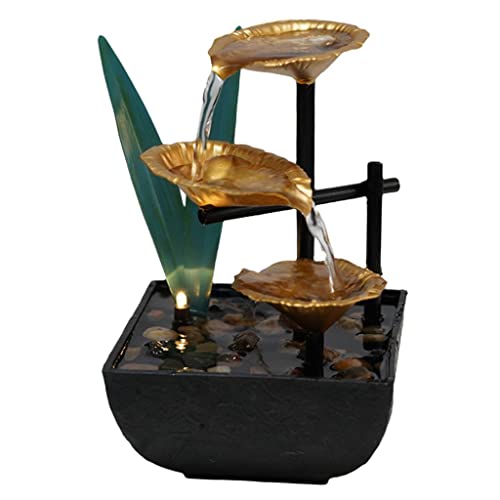 ATORSE® Tabletop Fountain 3-Tier with Light Electric Pump for Meditation Home Decor