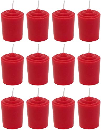 Coku 8-9 Hours Burning Unscented Wax Votive Candles for Diwali Birthday Celebration Aromatherapy Party, Home Decor (Red) (Pack of 60)