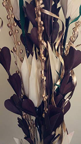 Beautiful Black and White Handmade Bouquet of Dried Plant Parts/Set of 2/48 cm Height/Eco Friendly