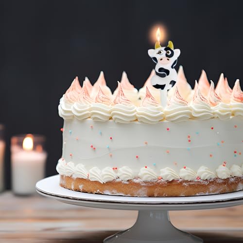 Cow Number 9 Birthday Candle, 9th Birthday Farm Party Supplies, Cute Cow Pattern Number Candle for Birthday Cake Topper Decorations