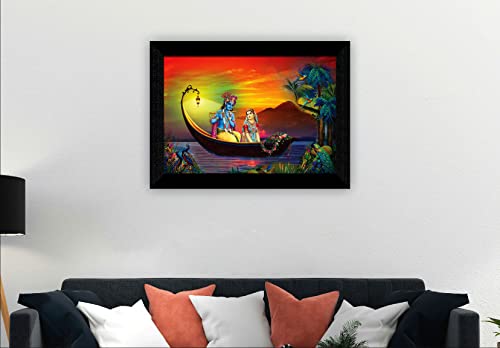 SAF paintings Pack of 1 Radha krishna religious modern art wall painting with framed for living room 11 inch x 14 inch CANFM31333