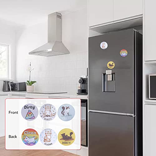 Ubersweet® Refrigerator Magnets, Scratch Resistant Double Sided Dishwasher Magnet Clean Dirty Sign Cute for Kitchen Decoration (Combination One)