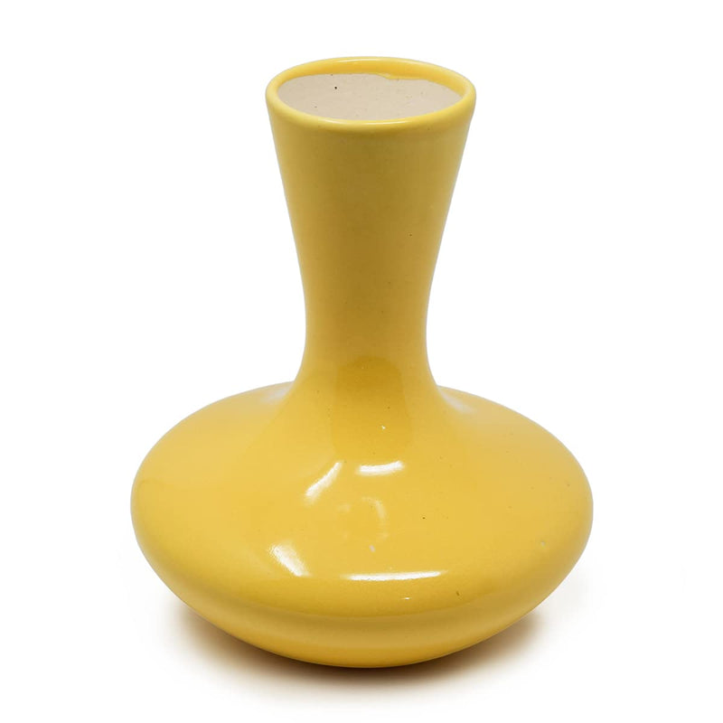 The Himalayan Goods Company Ceramic Flower Vase (7 x 5.5 inch, Yellow)