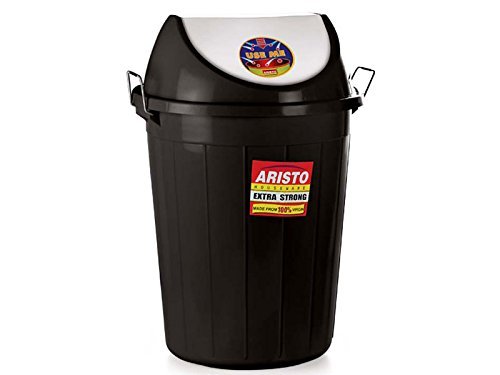 ARISTO Swing Lid Garbage Waste Dustbin 60 LTR (Black)