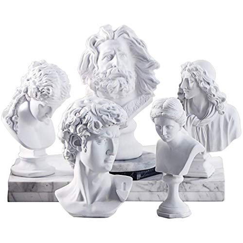 WaNana 3.15''Resin Sketch Figurines-Mini Plaster Statue Venus de Milo Replica Aphrodite Greek Goddess Bust Statue Home Decor Souvenirs-Great for Artists Zeus