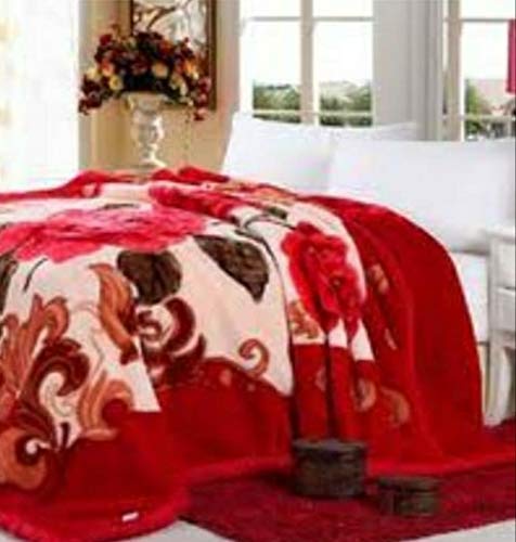 Bezzilish Home Rose Printed Korean Double ply Doublebed Mink Blanket - Multicolor