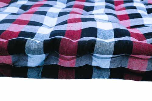 CHILLI BILLI 5 Inch Gadda Medium Soft Cotton Gingham Plaid Checkered Multicolour Mattress