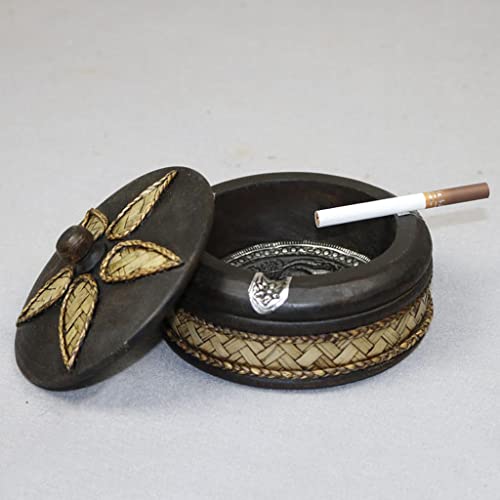 Enakshi® Creative Wooden Ashtray with Lid Thai Style Craft Bussiness Gift Decor Large|Collectibles | Tobacciana | Ashtrays