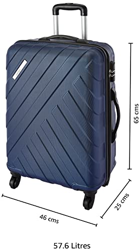 Safari Ray 65 cms Medium Check-in Polycarbonate (PC) Hard Sided 4 Wheels 360 Degree Rotation Luggage/Suitcase/Trolley Bag (Midnight Blue)