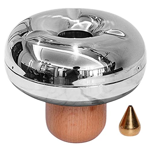 MERISHOPP™ Round Cigarette Ashtray for Home Office Desktop Outdoor with Wooden Stand