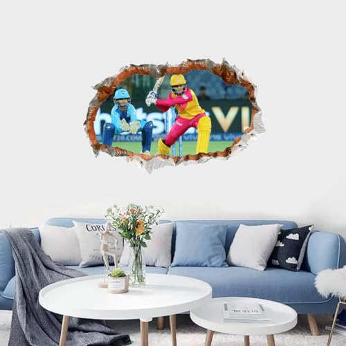 GADGETS WRAP Printed Wall Decal Sticker Broken Smashed Bricks Wall Style Decal (81cm x 55cm) - Women IPL 2024 Cricket World Cup 8