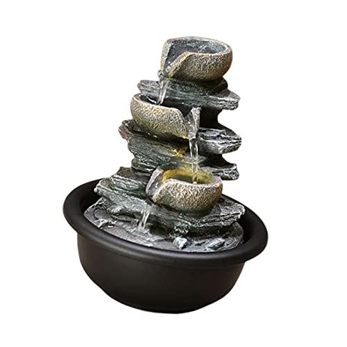 BNF Indoor Waterfall Fountains Mini Waterfall Flowing Water Ornament Waterscape Style C