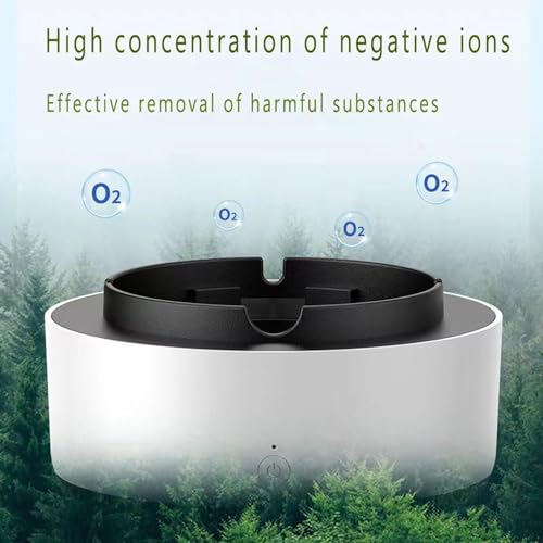 Sevia Portable Easy To Clean Ashtray Self-Extinguishing Ashtray Cigarette Ashtray with Spinning Tray Non-Slip Base Suitable for Home Office (Grey)