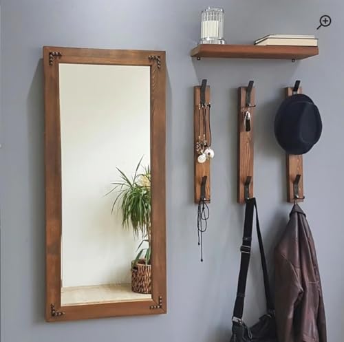 wellgoodhouse Classic Style Wall Mirror with Hanger Set Dressing Mirror with Unique Piece Wall Mirror Gym Mirror