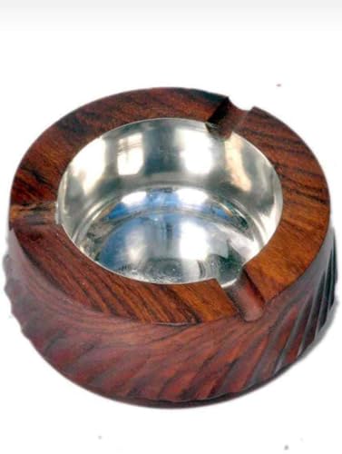 ADNANCRAFTS Round Wooden Cigarette Ash-Tray