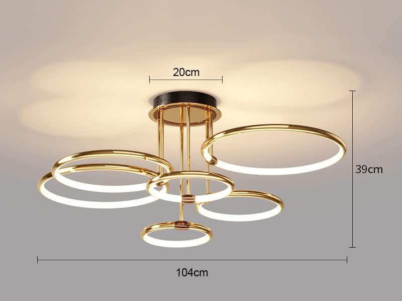 CITRA 6 Light Gold Body Modern LED Ring Chandelier for Dining Living Room Lamp - Warm White