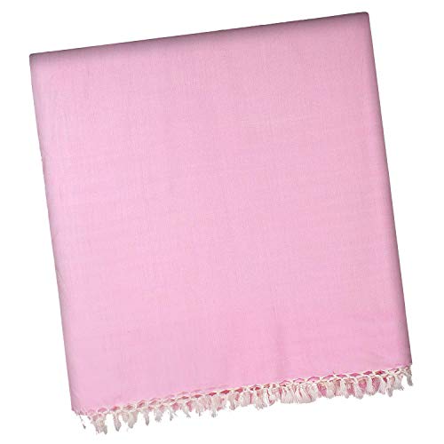 EthnicAlive Bhagalpuri Handloom Oraganic Exclusive Pure Bihar Brand Dull Lemon Chadar Blanket (Size 220x125cm) (Pink)