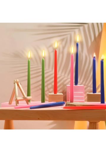 LTYNE ™ 16 Pcs 10 Inch Taper Candles Bulk Tapered Candle Smokeless and Unscented Candle Long Burning Candle Stick Paraffin Wax with Cotton Wicks Dinner Candle for Event(Multicolored)
