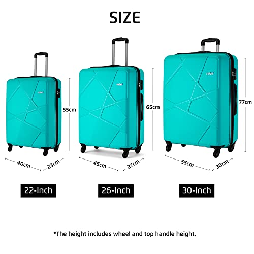 Safari Pentagon 55 Cms Small Cabin Polypropylene Hard Sided 4 Wheels 360 Degree Wheeling System Luggage/Suitcase/Trolley Bag, Cyan Blue