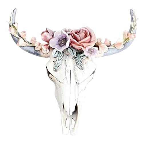 TOG Longhorn Wall Sculpture Vivid Animal Head Artwork Figurines Flower S'|Home & Kitchen| Home decor| Figurines'