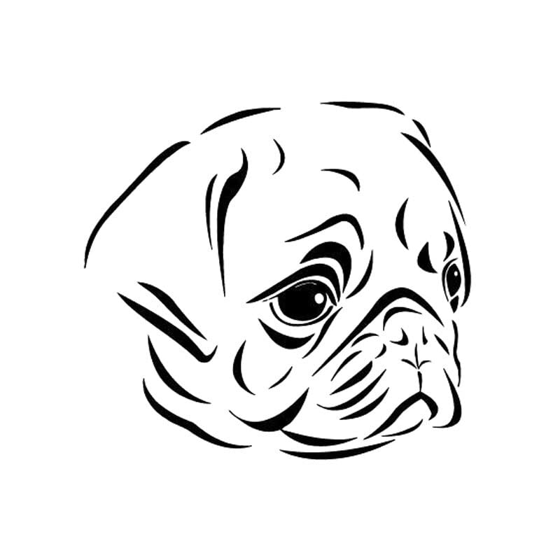 GADGETS WRAP Vinyl Wall Decal Sticker Pug Dog Sad Adorable Cute Puppy Decal Vinyl Car Sticker