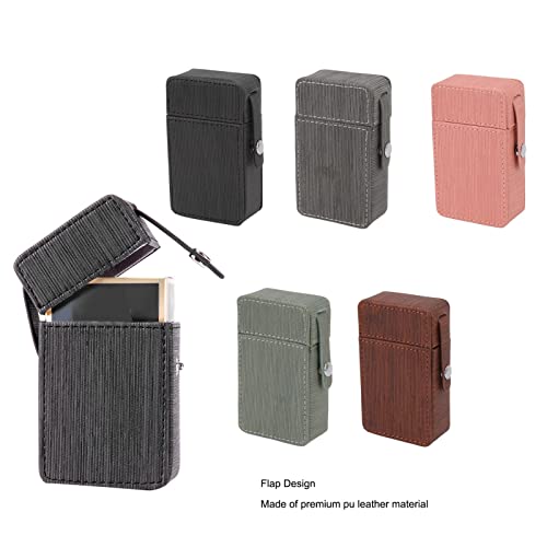 Cigarette Box Protective Cover, Practical to Provide Good Protection Portable Cigarette Box Holder PU for Travel (Black)