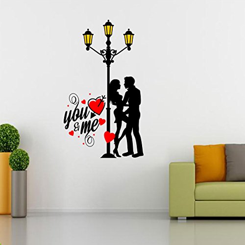 Valentine My Love You and Me Self Adhesive VinylWaterproof Decorative Wall Stickers for Hall, Bedroom, Kitchen and Furniture