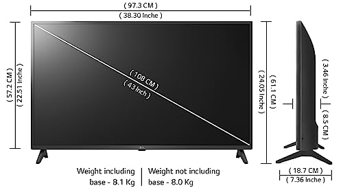 LG 108 cm (43 inches) 4K Ultra HD Smart LED TV 43UQ7550PSF (Ceramic Black)