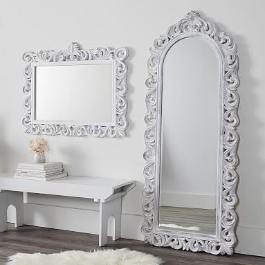 Wood Mirror Frame hend Carving White Antique Without Mirror Frame only siz 5/2 feet