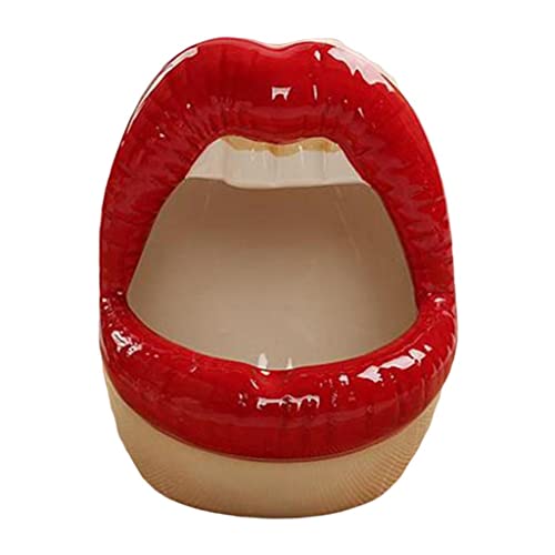 MERISHOPP™ Lips Cigar Ashtray Ceramic Ashtray Lips Ashtray Boyfriend Gift Red B