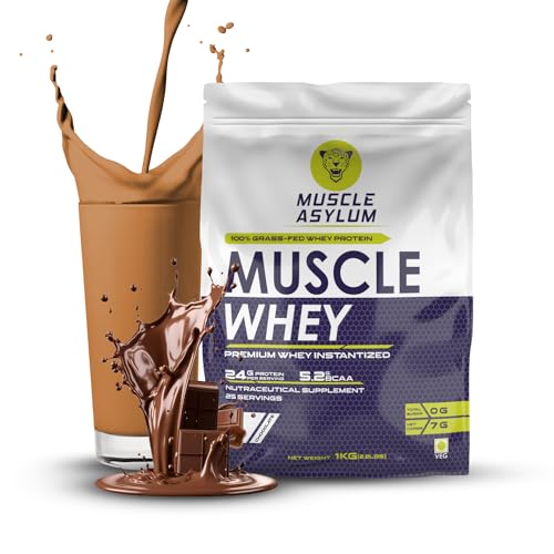 Muscle Asylum Premium Whey Protein l 1kg, 25 Servings l Double Chocolate l With Genuine Lab Reports l Muscle Building & Recovery | Increased Muscle