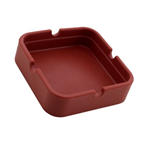 MERISHOPP™ Silicone Ashtray Cigarette Ash Tray Pub PVC Ashtray Garden Brown