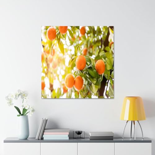 GADGETS WRAP Canvas Gallery Wrap Framed for Home Office Studio Living Room Decoration (17x17inch) - Orange Citrus Tree