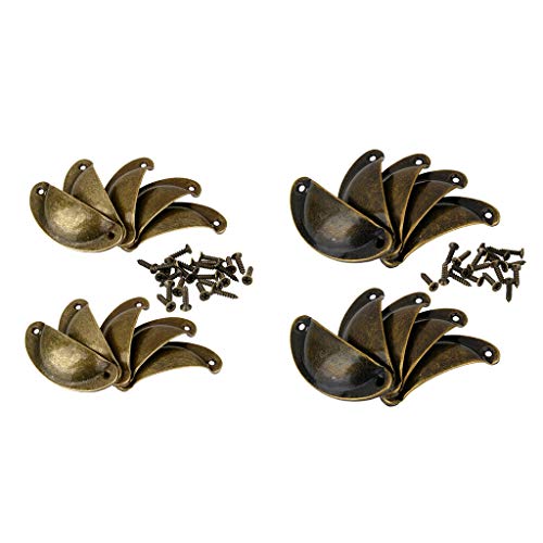 EN-VOLANT 20Pcs Bronze Cabinet Cup Handles Door Knob Wardrobe Drawer Dresser Pulls Cup