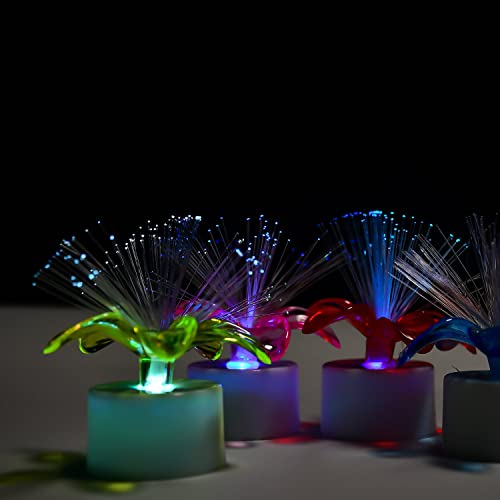 Baleen Fiber Optic Light, Mini Color Change LED Table Centerpieces, Light Up Candle - Pack of 12