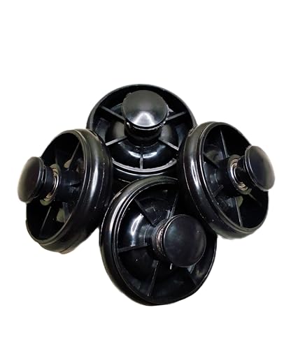 CYIDER Durable Black Swing Car/Panda/Magic Car 2 Wheel Set with Bearings, Rod, and Bush Pattern - Easy to Fit and Provides Stability Ideal for Replacing Worn-Out or Damaged Wheels