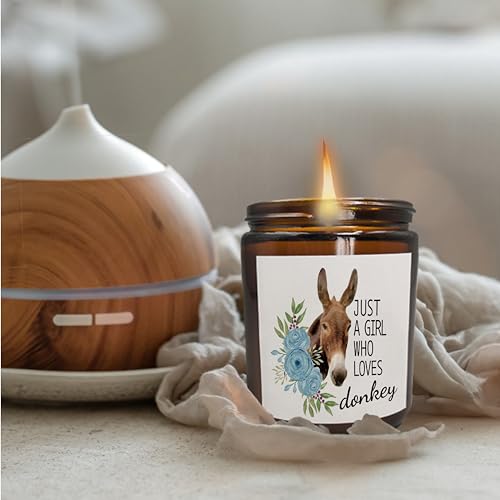 Mancheng-zi Donkey Gifts for Girls Women Donkey Lovers, Funny Donkey Gifts, Donkey Themed Gifts, Just a Girl Who Loves Donkey Scented Candles