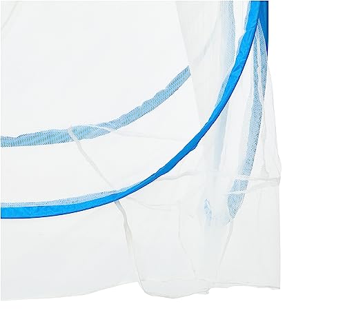 SOLIMO Mosquito NET for Single Bed | Single Bed Size Foldable MACHARDANI | Polyester 30GSM Strong NET | Plastic Coated Corrosion Resistant Wire - Blue