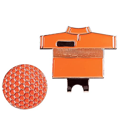 Calandis Golf Hat Clip with Detachable Magnetic Golf Ball Marker Shirt Design Orange