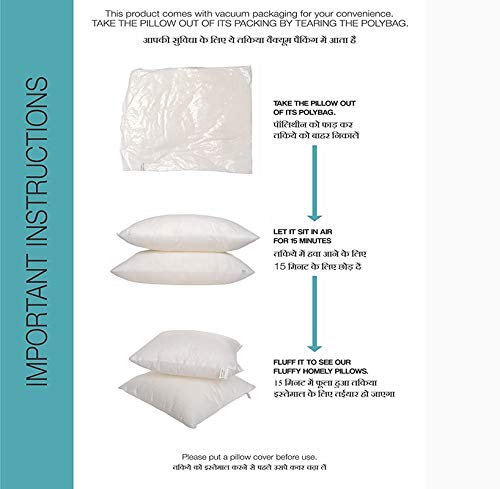 AVI Premium Soft Microfiber Cushion Filler, 24 inch x 24 inch, White,2 Pieces