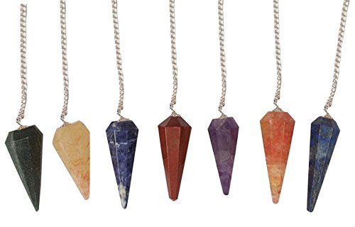 WholesaleGemShop Chakra Facetted Pendulum Set