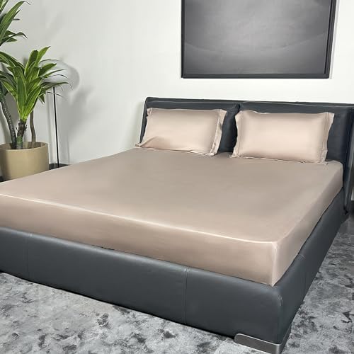 Erba 100% Tencel Eucalyptus Fiber, King Size Flat Bedsheet Set in Clay, Includes 1 King Size Solid bedsheet (275x275cm) with 2 Matching Pillow Covers (50x70cm) with Single line Embroidery