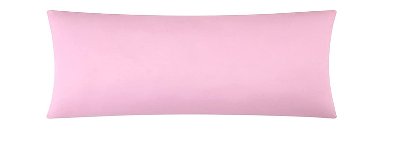 Atootfusion Ultra Soft Baby Pink Body Pillow - Long Side Sleeper Pillows for Use During Pregnancy - Soft Satin Pink Stripes with Soft Polyester Microfiber Filling (Single Pack) Baby Pink