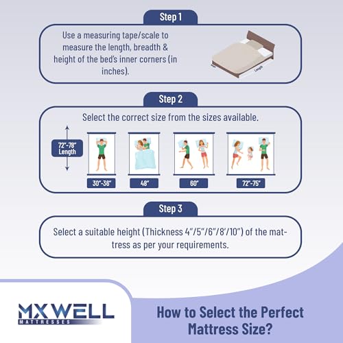 MXWELL Orthopedic Memory Super 6 inch King Memory Foam Mattress (L x W: 84 inch x 70 inch)