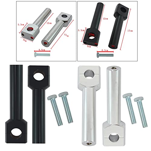 UJEAVETTE Motorcycle Handlebar Riser Kit 22/25mm Universal for Motocross Silver 22MM