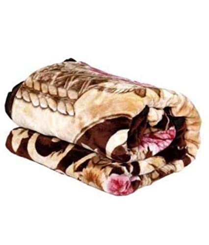 Bezzilish Home Mink Fabric Printed Double Blanket for Heavy Winters (Multicolor, Double Bed, 220 cm x 240 cm) - Pack of 1