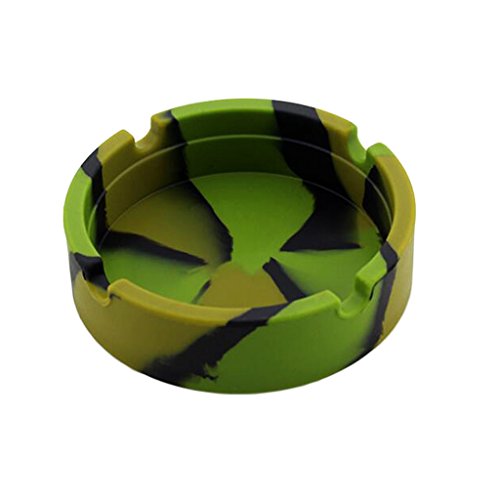 MYADDICTION Creative Environmental Camouflage Silicone Ashtray Green Camo
