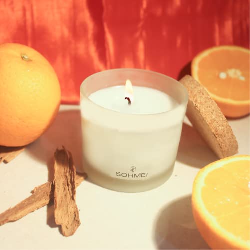 SOHMEI | Book and Chai | Coconut Wax Scented Candles | Cinnamon, Orange, Almond, Nutmeg (100 g)